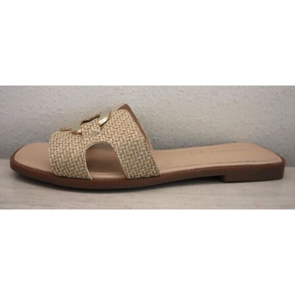Madden Girl ELLI05J1 Women Sz 8.5M Natural/Beige Raffia Elliot Slide Sandals - Picture 8 of 9